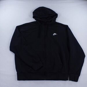 Nike Sportswear Club Fleece Full Zip Hoodie Black Men's Size Medium